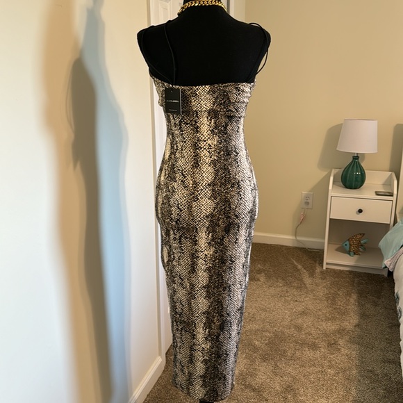 NWT Jluxlabel cobra Sylvia Diagonal strap dress S - Picture 5 of 5